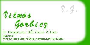 vilmos gorbicz business card